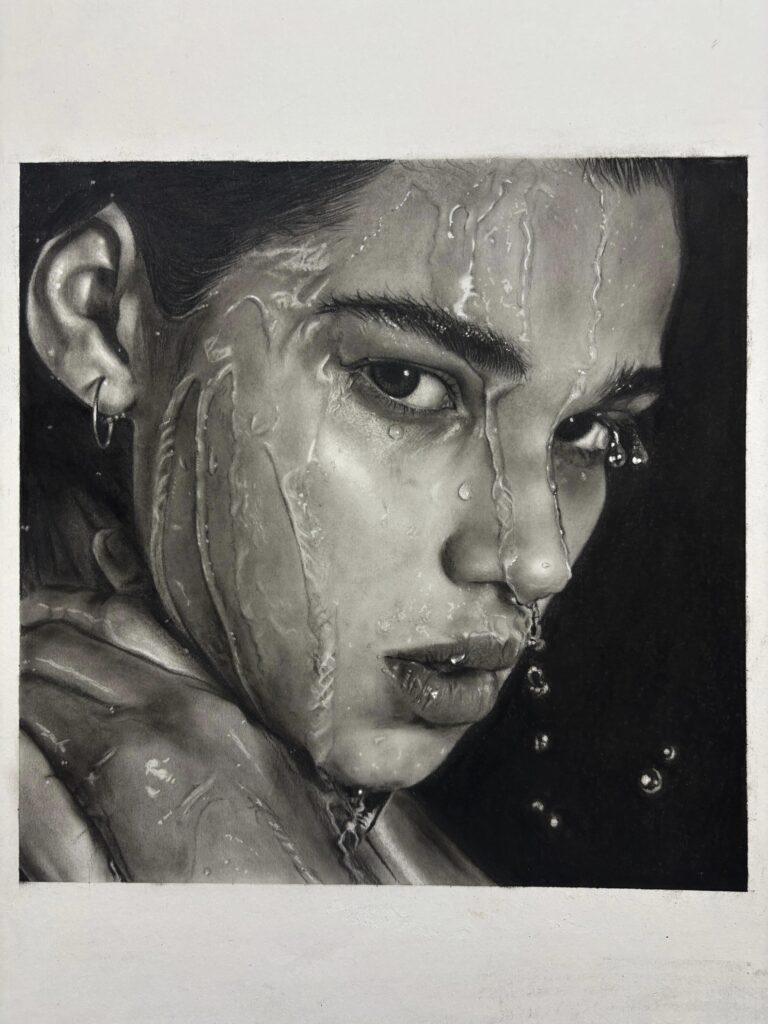 ‘Flow’ – Hyperrealism in Charcoal